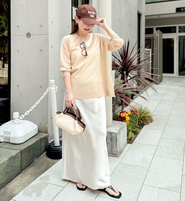 NOLLEY'S sophi「麻混シアーVネックプルオーバーニット」|ニット・セーター|