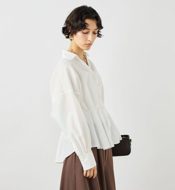 NOLLEY'S「ウォッシャブルパール釦スキッパータックブラウス」|シャツ・ブラウス|