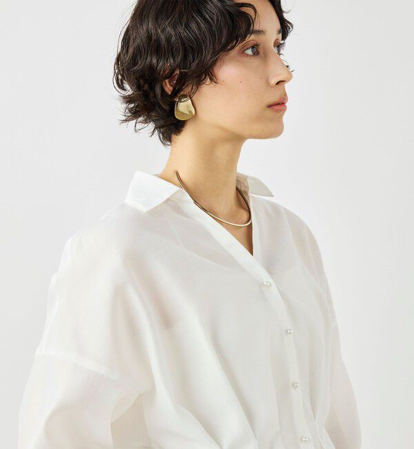 NOLLEY'S「ウォッシャブルパール釦スキッパータックブラウス」|シャツ・ブラウス|