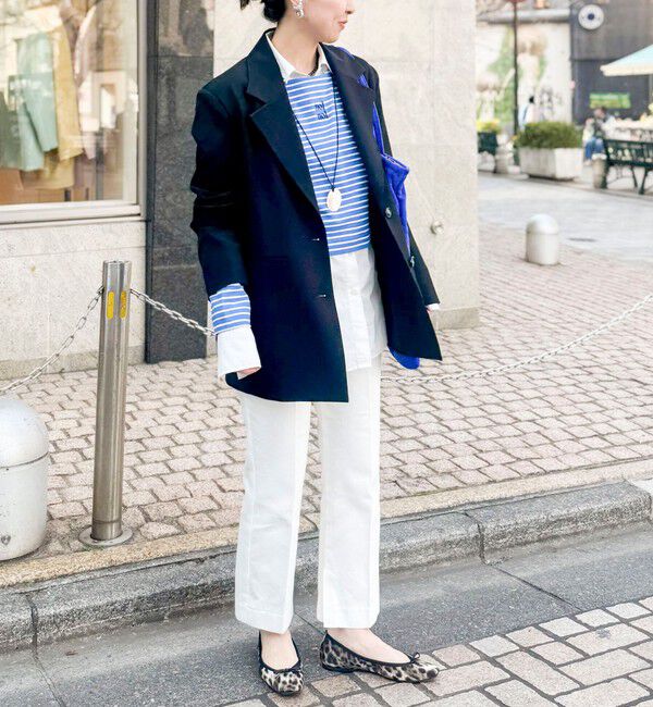 NOLLEY'S「【nolnol/ノルノル】ウォッシャブルシルケットボーダーショートT」|Tシャツ・カットソー|