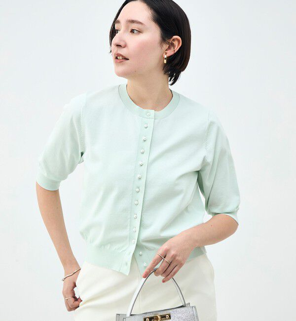 NOLLEY'S「《手洗い可能》コットンテックス6分袖カーディガン」|カーディガン|