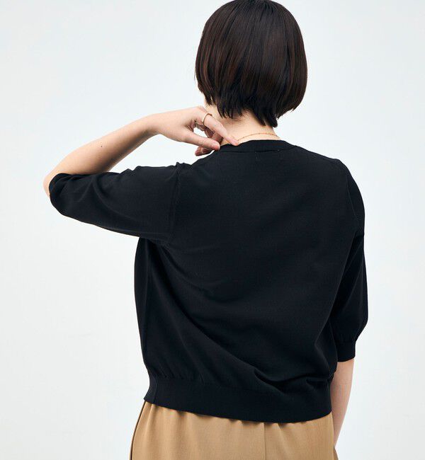 NOLLEY'S「《手洗い可能》コットンテックス6分袖カーディガン」|カーディガン|