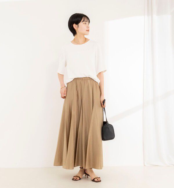 NOLLEY'S sophi「ウォッシャブルシアーボリュームフレアロングスカート」|フレア|