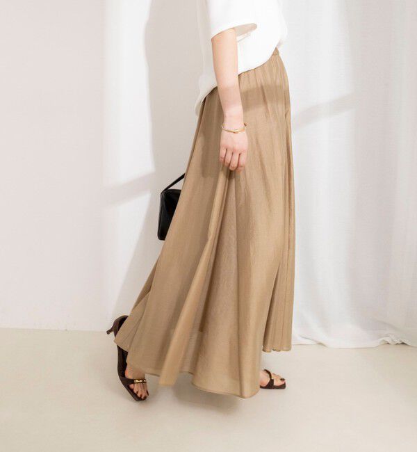 NOLLEY'S sophi「ウォッシャブルシアーボリュームフレアロングスカート」|フレア|