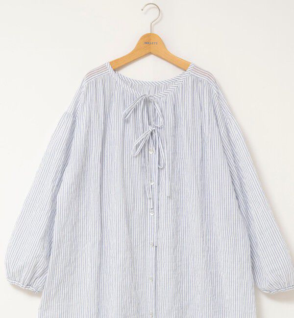 NOLLEY'S「ウォッシャブルシャーリングストライプ2WAYギャザーワンピース」|ワンピース|