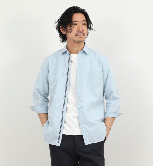 NOLLEY'S goodman「綿麻パラシュートボタン7分袖シャツ 26SS」|シャツ・ブラウス|