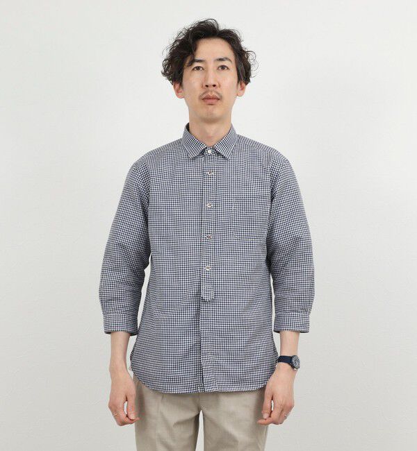 NOLLEY'S goodman「綿麻パラシュートボタン7分袖シャツ 26SS」|シャツ・ブラウス|