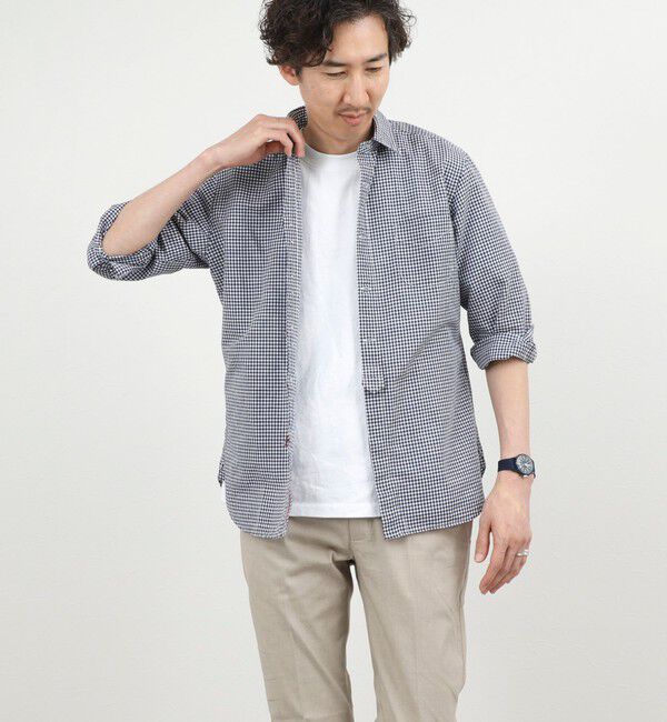 NOLLEY'S goodman「綿麻パラシュートボタン7分袖シャツ 26SS」|シャツ・ブラウス|