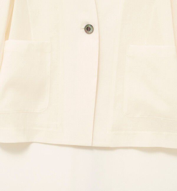 NOLLEY'S「ウォッシャブルリネンライクシアージャケット」|ノーカラージャケット|
