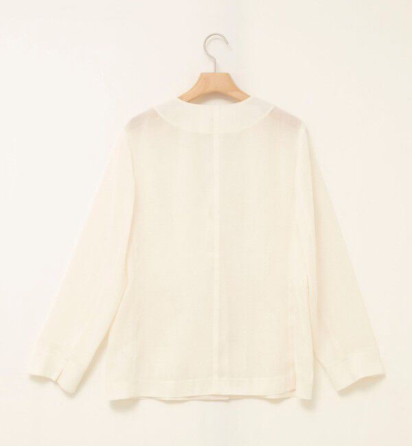 NOLLEY'S「ウォッシャブルリネンライクシアージャケット」|ノーカラージャケット|