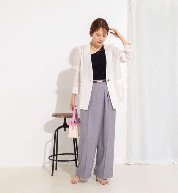 NOLLEY'S「ウォッシャブルリネンライクシアージャケット」|ノーカラージャケット|