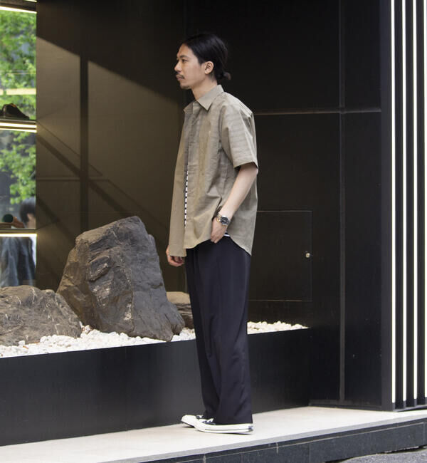 GLOSTER「【GLOSTER/グロスター】コットンリネン 半袖シャツ レギュラーカラー 綿麻」|シャツ・ブラウス|