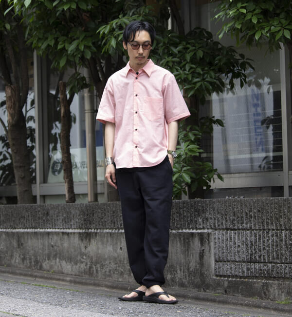 GLOSTER「【GLOSTER/グロスター】コットンリネン 半袖シャツ レギュラーカラー 綿麻」|シャツ・ブラウス|