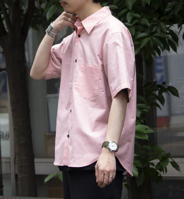 GLOSTER「【GLOSTER/グロスター】コットンリネン 半袖シャツ レギュラーカラー 綿麻」|シャツ・ブラウス|