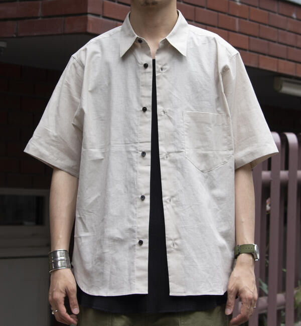 GLOSTER「【GLOSTER/グロスター】コットンリネン 半袖シャツ レギュラーカラー 綿麻」|シャツ・ブラウス|