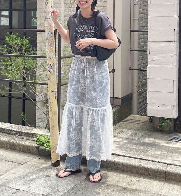 fredy emue「2WAYスカラレースギャザースカート」|スカート|オフホワイト