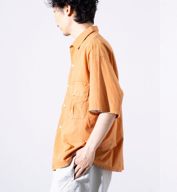 GLOSTER「【GLOSTER/グロスター】コットンピグメントショーツスリーブシャツ オーバーシャツ」|シャツ・ブラウス|