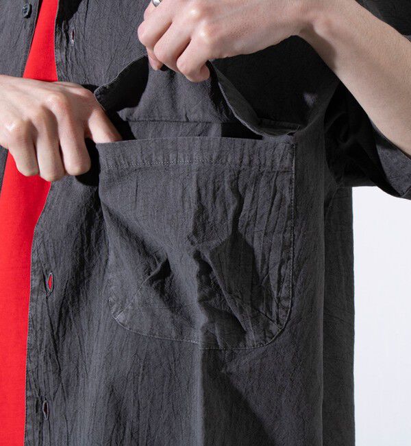 GLOSTER「【GLOSTER/グロスター】コットンピグメントショーツスリーブシャツ オーバーシャツ」|シャツ・ブラウス|