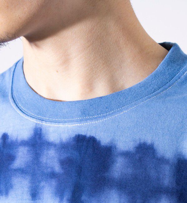 GLOSTER「【GLOSTER/グロスター】16/-綿天竺 タイダイ染め ボーダークルーネックTシャツ」|Tシャツ・カットソー|