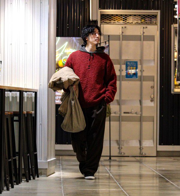 GLOSTER「【モヘアタッチ/ユニセックス対応】ヘンリーネックプルオーバーニット」|ニット・セーター|