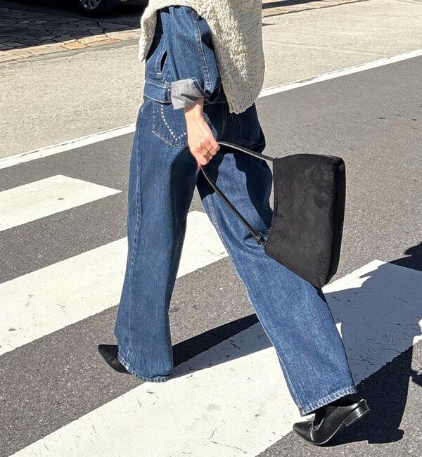 fredy emue「《セットアップ対応》ワイドテーパードデニムパンツ」|デニム|