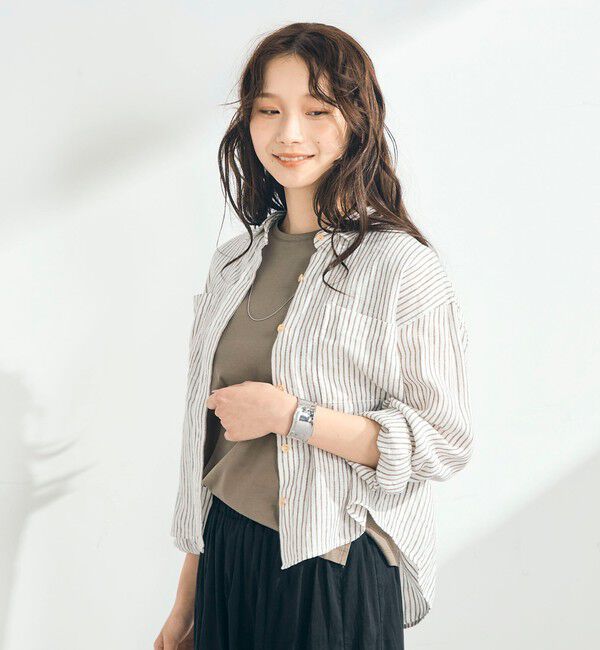 fredy emue「LINEN100 クロップドシャツ」|シャツ・ブラウス|