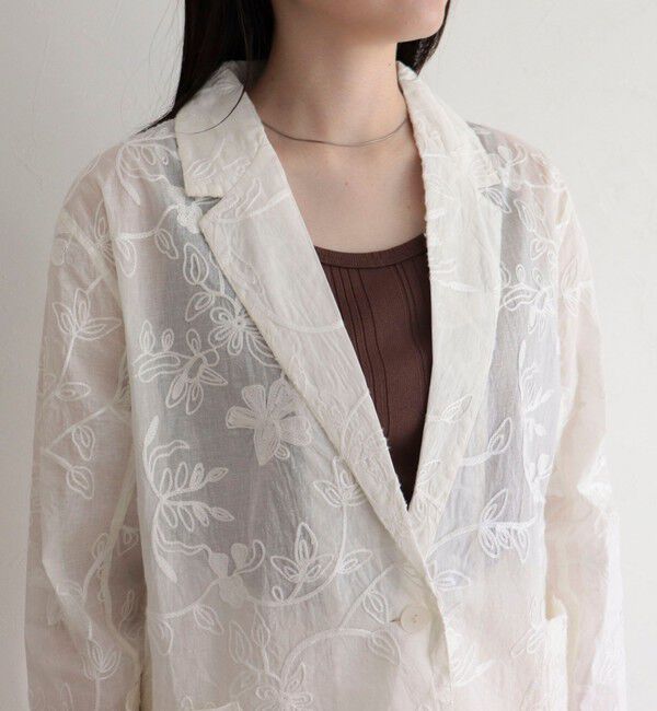 fredy emue「【MADE IN INDIA】シアー刺繍ジャケット」|テーラードジャケット|