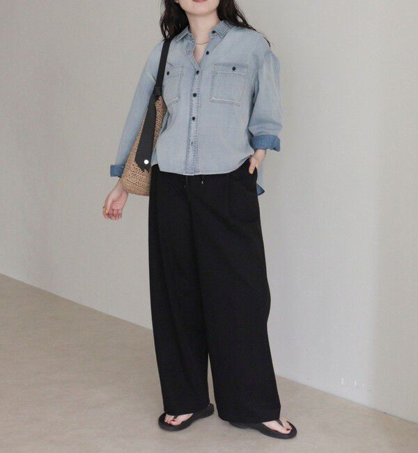 fredy emue「シアーデニムクロップドシャツ」|シャツ・ブラウス|