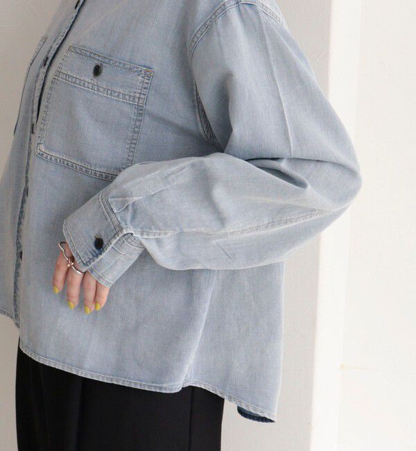 fredy emue「シアーデニムクロップドシャツ」|シャツ・ブラウス|