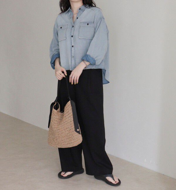fredy emue「シアーデニムクロップドシャツ」|シャツ・ブラウス|
