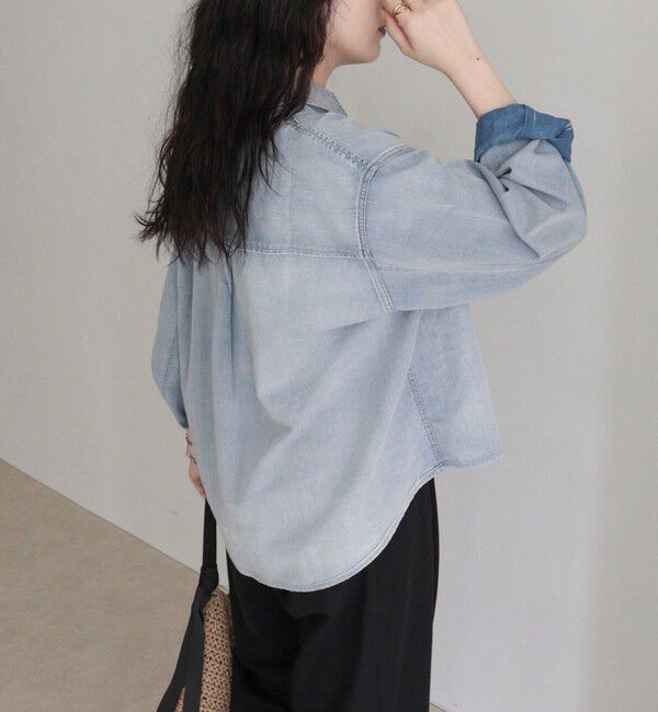 fredy emue「シアーデニムクロップドシャツ」|シャツ・ブラウス|