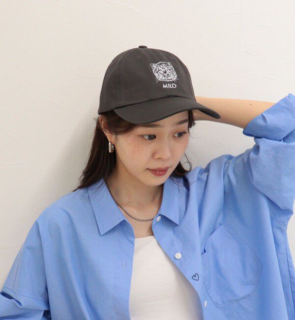 fredy emue「キャット刺しゅうキャップ」|キャップ・キャスケット|ブラック