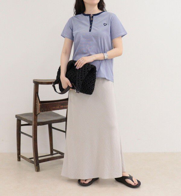 fredy emue「【昨年大人気！待望の再登場】ハートFR刺しゅうヘンリーネックTシャツ」|Tシャツ・カットソー|