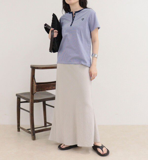 fredy emue「【昨年大人気！待望の再登場】ハートFR刺しゅうヘンリーネックTシャツ」|Tシャツ・カットソー|