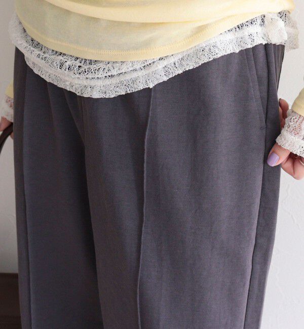 fredy emue「リネン混ハイゲージセンターシームパンツ」|チノ|