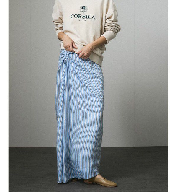 SALON adam et rope'「ストライプアシンメトリーロングスカート」|スカート|