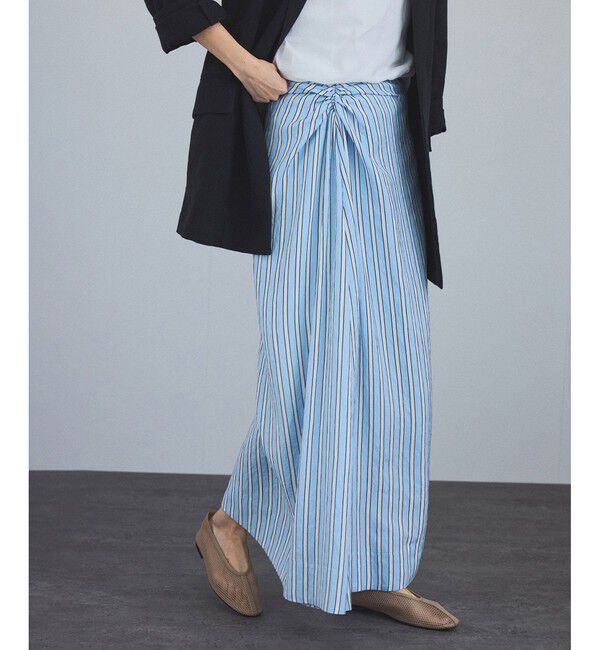 SALON adam et rope'「ストライプアシンメトリーロングスカート」|スカート|