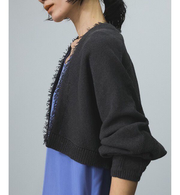 SALON adam et rope'「ペーパーヤーンクロップドカーディガン/ボレロ［吸水速乾・洗える］」|カーディガン|