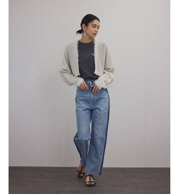 SALON adam et rope'「ペーパーヤーンクロップドカーディガン/ボレロ［吸水速乾・洗える］」|カーディガン|