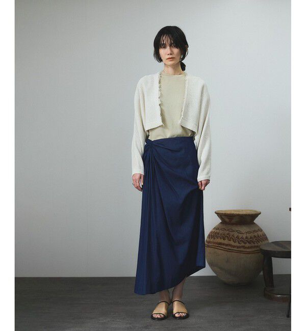 SALON adam et rope'「ペーパーヤーンクロップドカーディガン/ボレロ［吸水速乾・洗える］」|カーディガン|