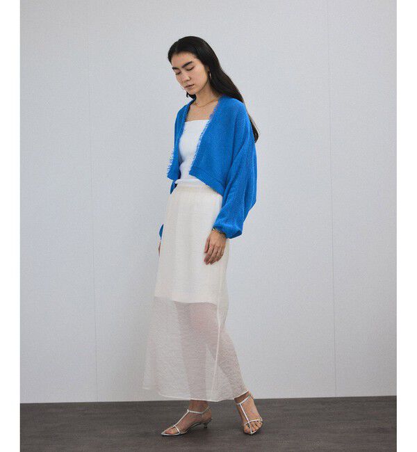 SALON adam et rope'「ペーパーヤーンクロップドカーディガン/ボレロ［吸水速乾・洗える］」|カーディガン|