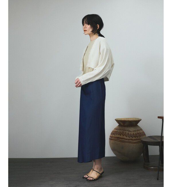 SALON adam et rope'「ペーパーヤーンクロップドカーディガン/ボレロ［吸水速乾・洗える］」|カーディガン|