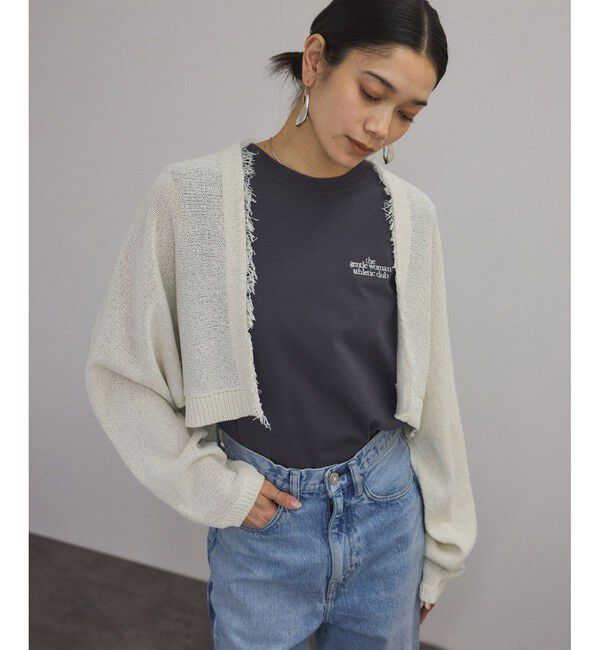 SALON adam et rope'「ペーパーヤーンクロップドカーディガン/ボレロ［吸水速乾・洗える］」|カーディガン|オフホワイト(15)