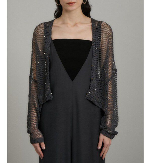 SALON adam et rope'「ギマコットンスパンコールカーディガン」|カーディガン|