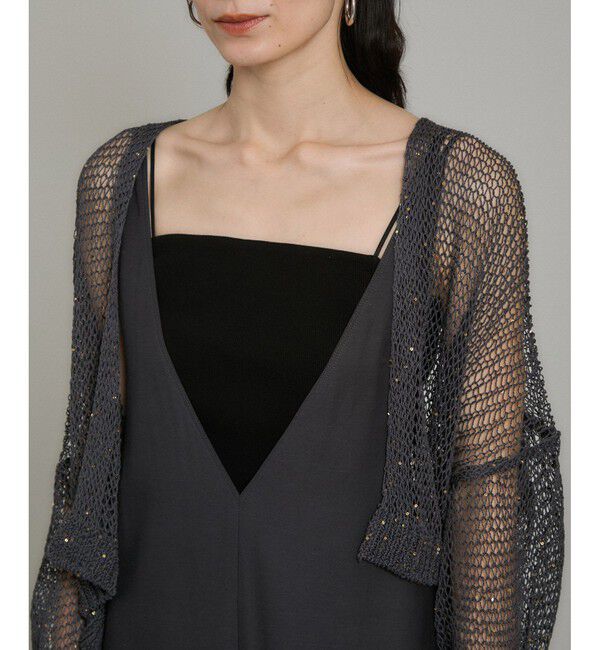 SALON adam et rope'「ギマコットンスパンコールカーディガン」|カーディガン|