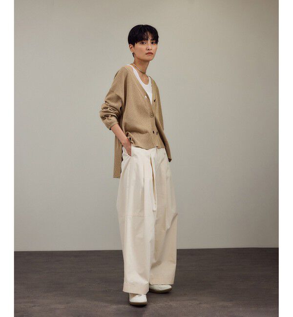 SALON adam et rope'「ペーパーヤーンVネックカーディガン［手洗い可/和紙素材］」|カーディガン|