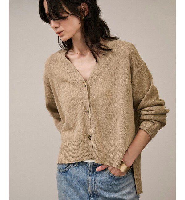 SALON adam et rope'「ペーパーヤーンVネックカーディガン［手洗い可/和紙素材］」|カーディガン|