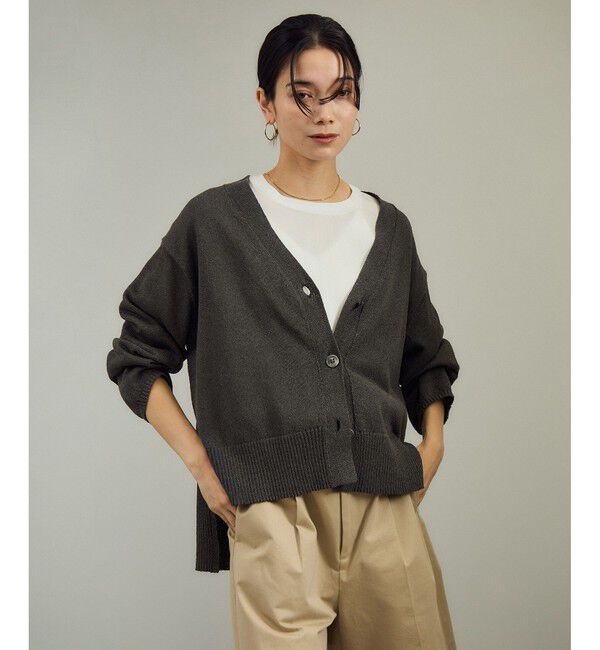 SALON adam et rope'「ペーパーヤーンVネックカーディガン［手洗い可/和紙素材］」|カーディガン|