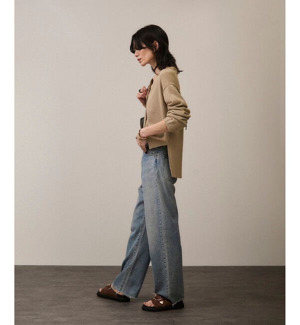 SALON adam et rope'「ペーパーヤーンVネックカーディガン［手洗い可/和紙素材］」|カーディガン|