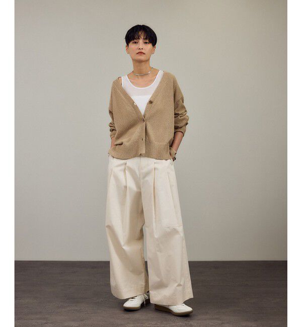 SALON adam et rope'「ペーパーヤーンVネックカーディガン［手洗い可/和紙素材］」|カーディガン|